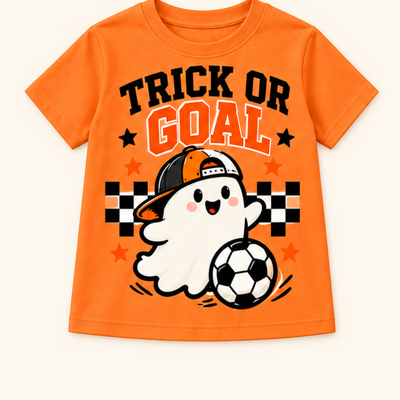 Camiseta de niño Trick or Goal, color Naranja