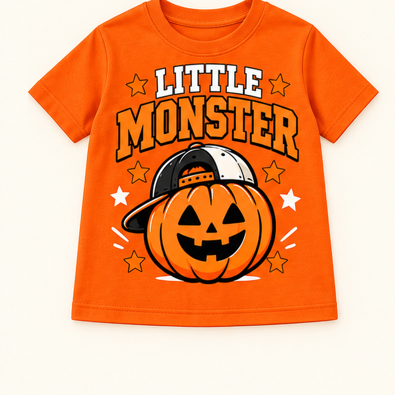 Camiseta de niño Little Monster, color Naranja