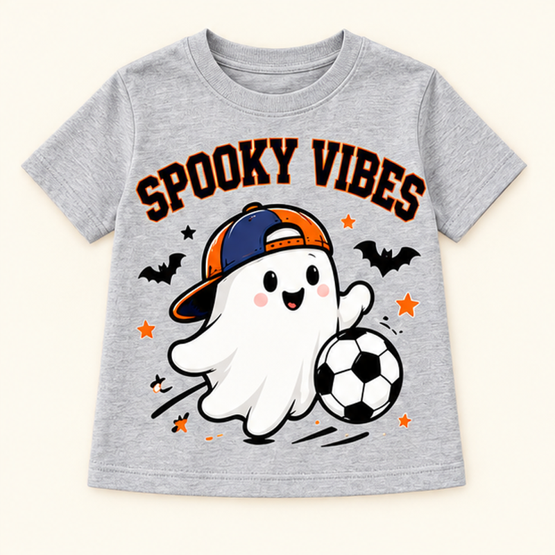 Camiseta de niño Spooky Vibes, color Gris