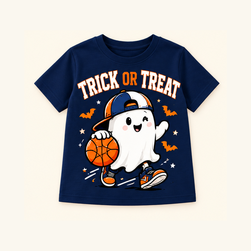 Camiseta de niño Trick or Treat, color Azul Marino