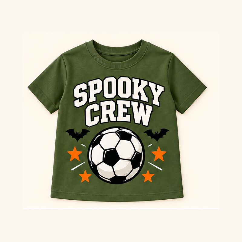 Camiseta de niño Spooky Crew, color Verde Oliva