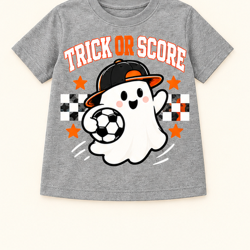 Camiseta de niño Trick or Score, color Gris