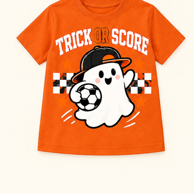 Camiseta de niño Trick or Score, color Naranja