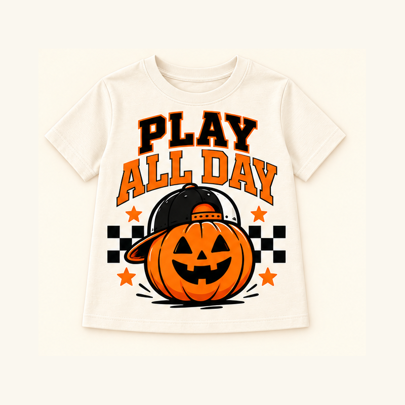 Camiseta de niño Play All Day, color Crema