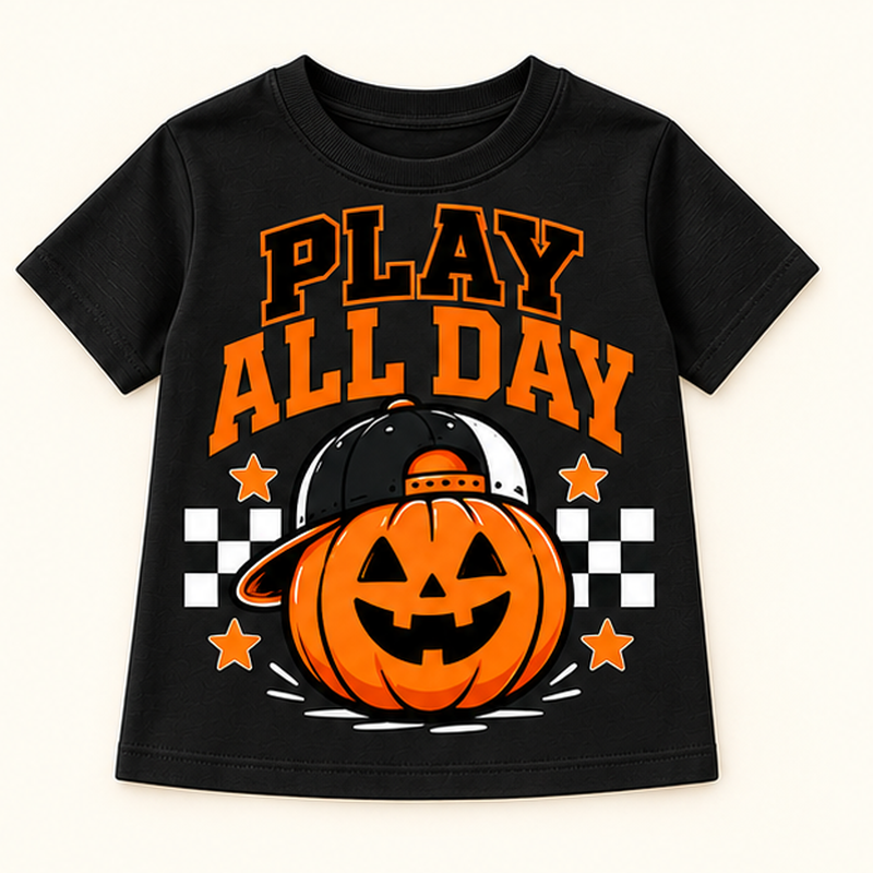 Camiseta de niño Play All Day, color Negra
