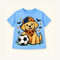 Camiseta de niño Skeleton Dino Soccer, color Naranja