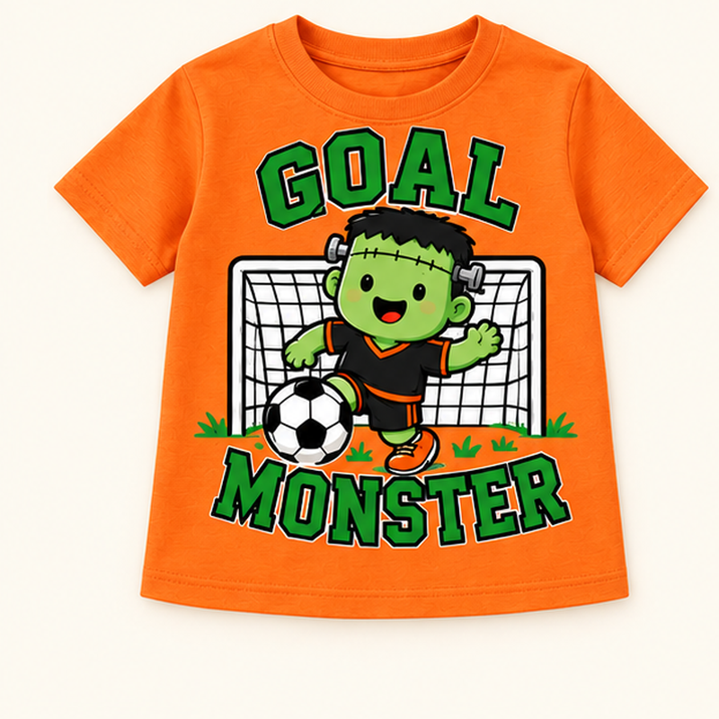 Camiseta de niño Halloween Puppy Soccer, color Naranja