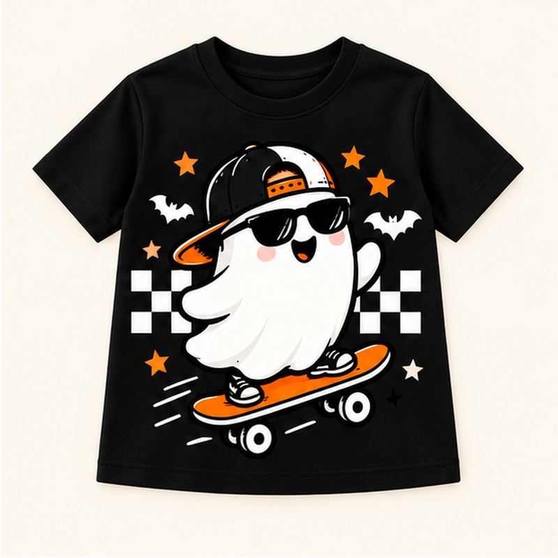 Camiseta de niño Skeleton Dinosaur Gray, color Negra