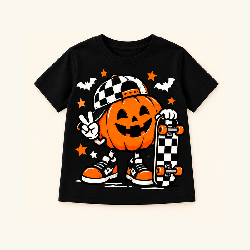 Camiseta de niño Pumpkin Skater, color Negra