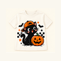 Camiseta de niño Black Cat Pumpkin, color Crema