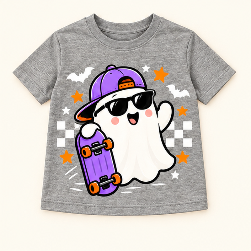 Camiseta de niño Purple Ghost Skateboard, color Gris