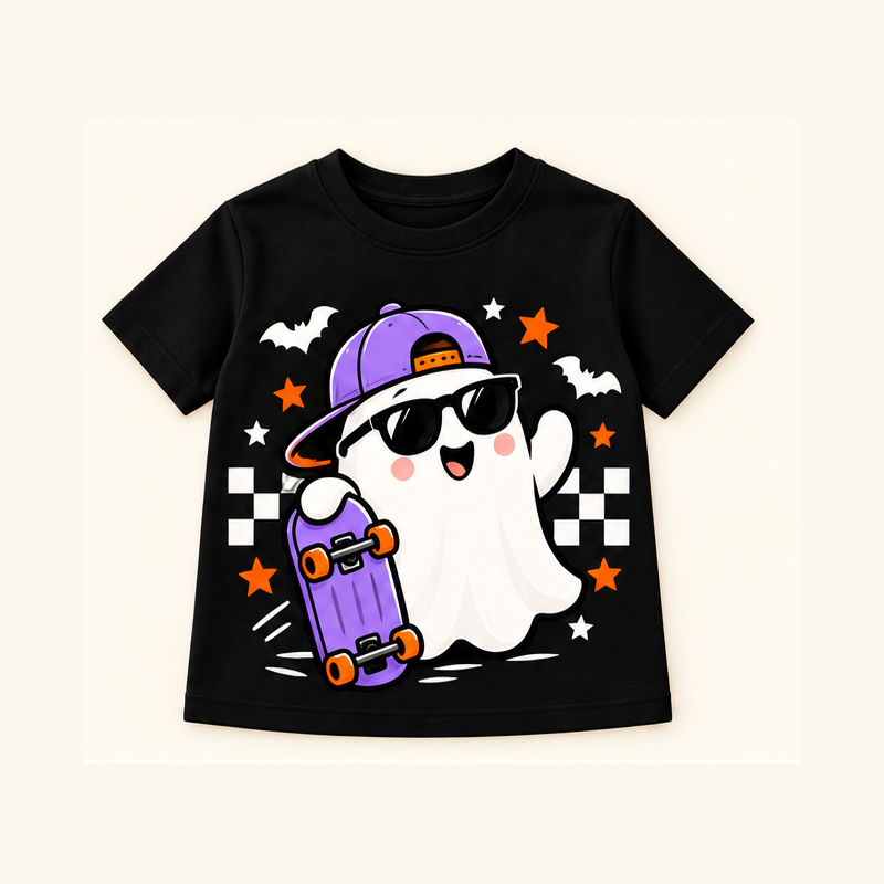 Camiseta de niño Purple Ghost Skateboard, color Negra