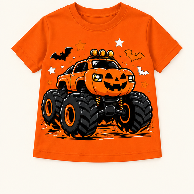 Camiseta de niño Pumpkin Monster Truck, color Naranja