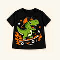 Camiseta de niño Dinosaur Skateboard, color Negra