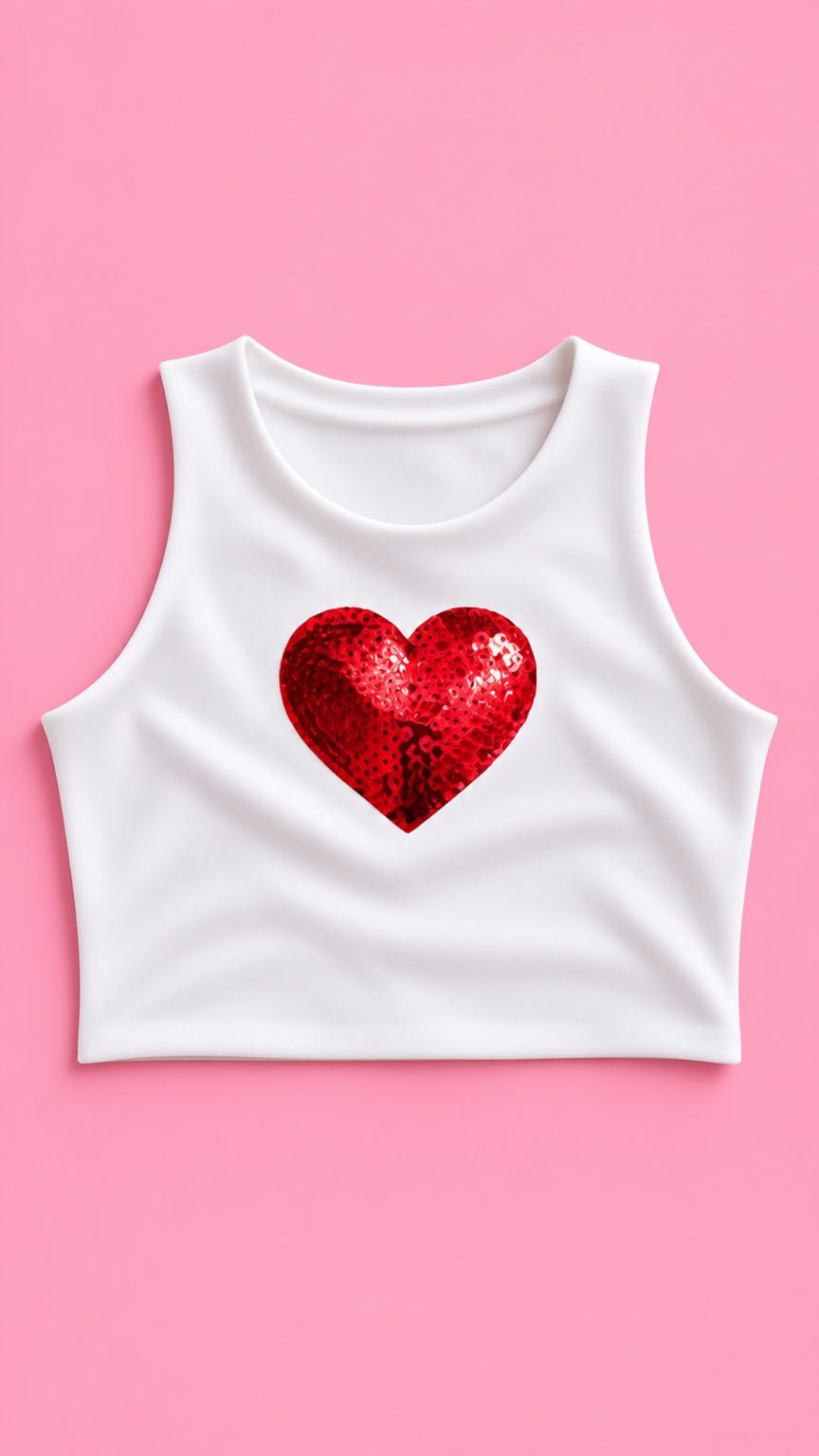 Top corazón con aplique