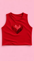 Top corazón con aplique