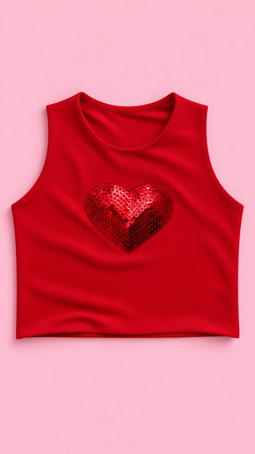 Top corazón con aplique