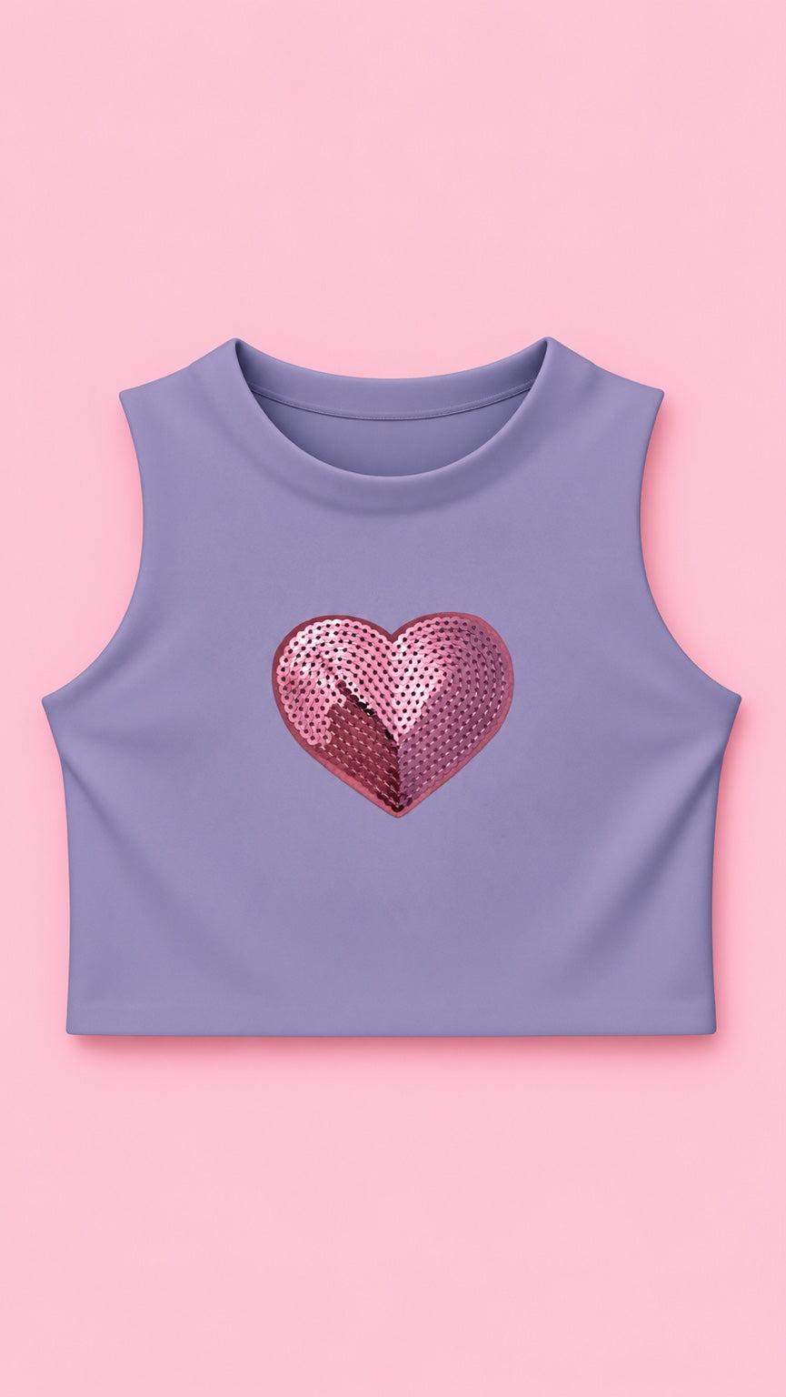 Top corazón con aplique