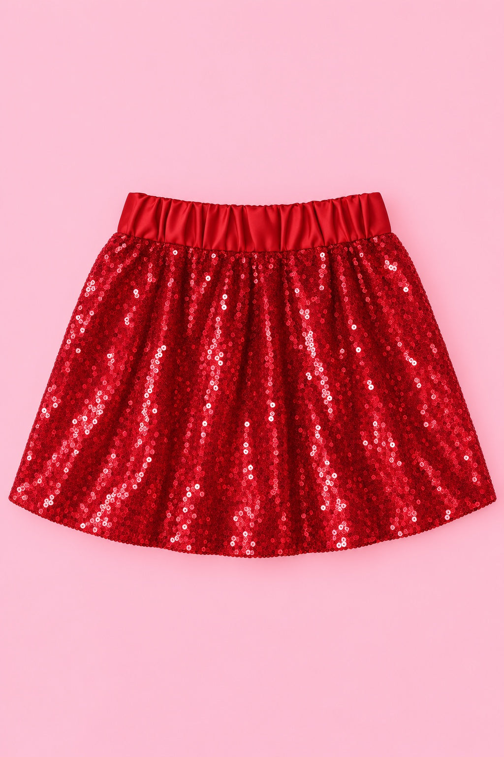 Falda de lentejuelas roja