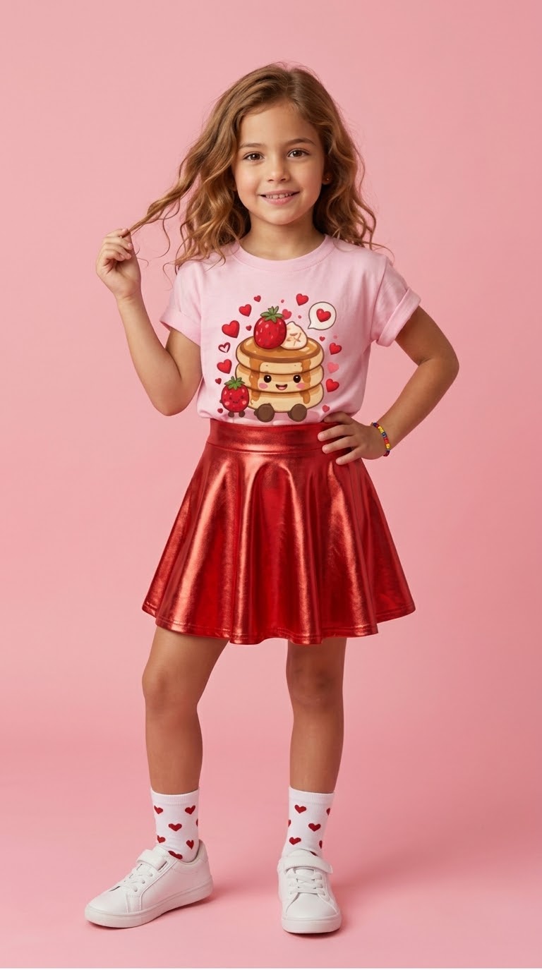 Falda metalizada roja
