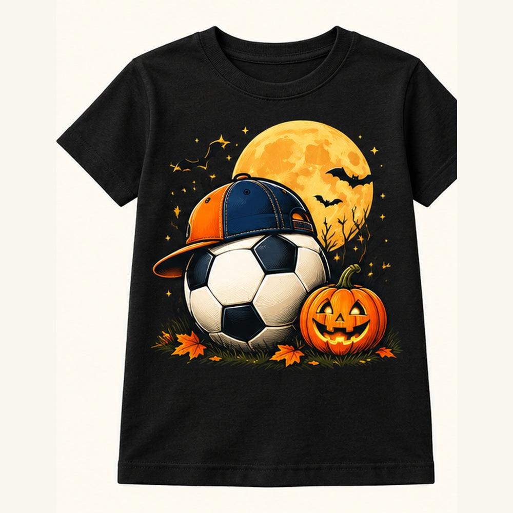 Camiseta de niño Moonlight Soccer Pumpkin, color Negra