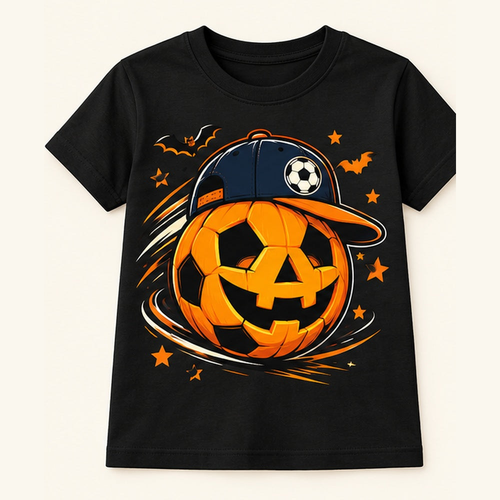 Camiseta de niño Pumpkin Soccer, color Negra