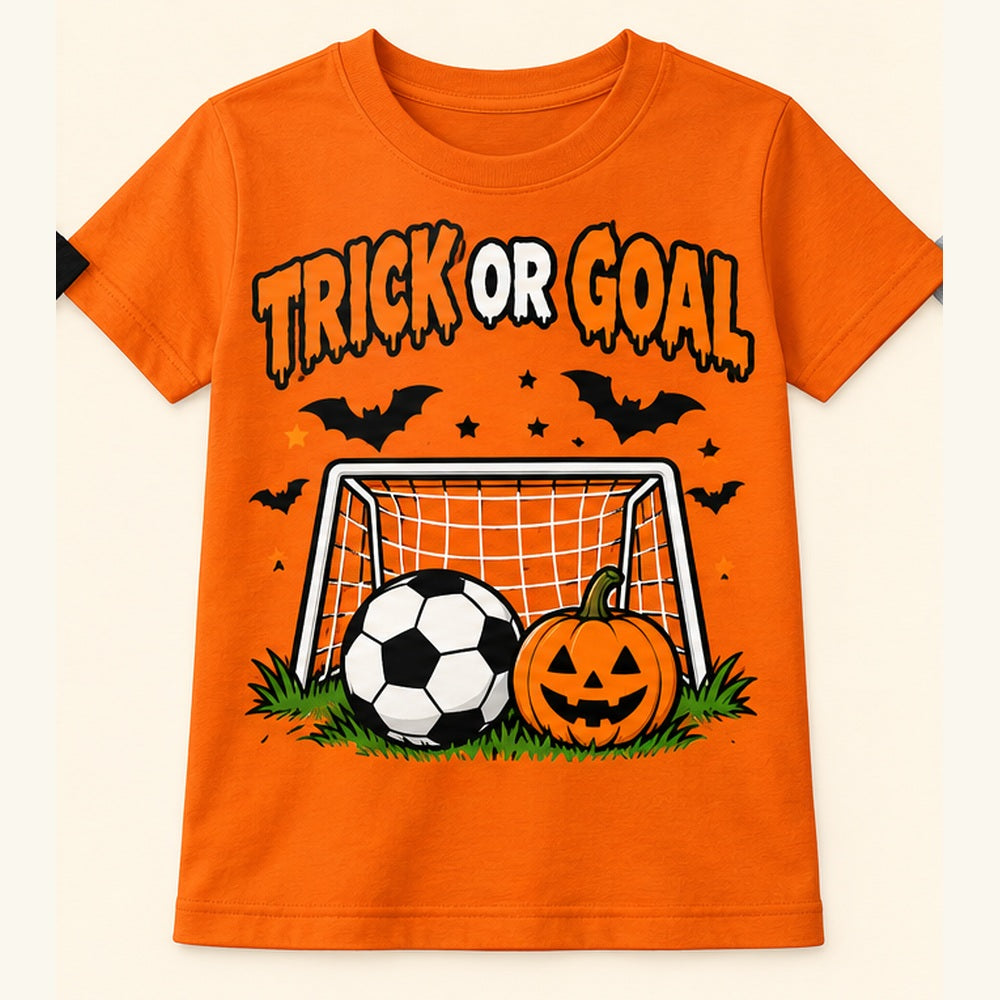 Camiseta de niño Trick or Goal, color Naranja