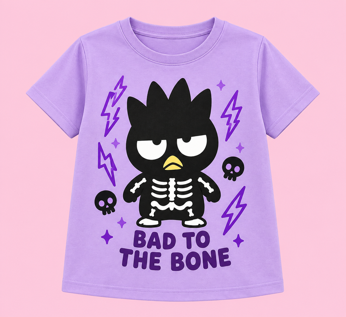 Camiseta Bad to the Bone lila