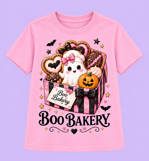 Camiseta Boo Bakery rosada