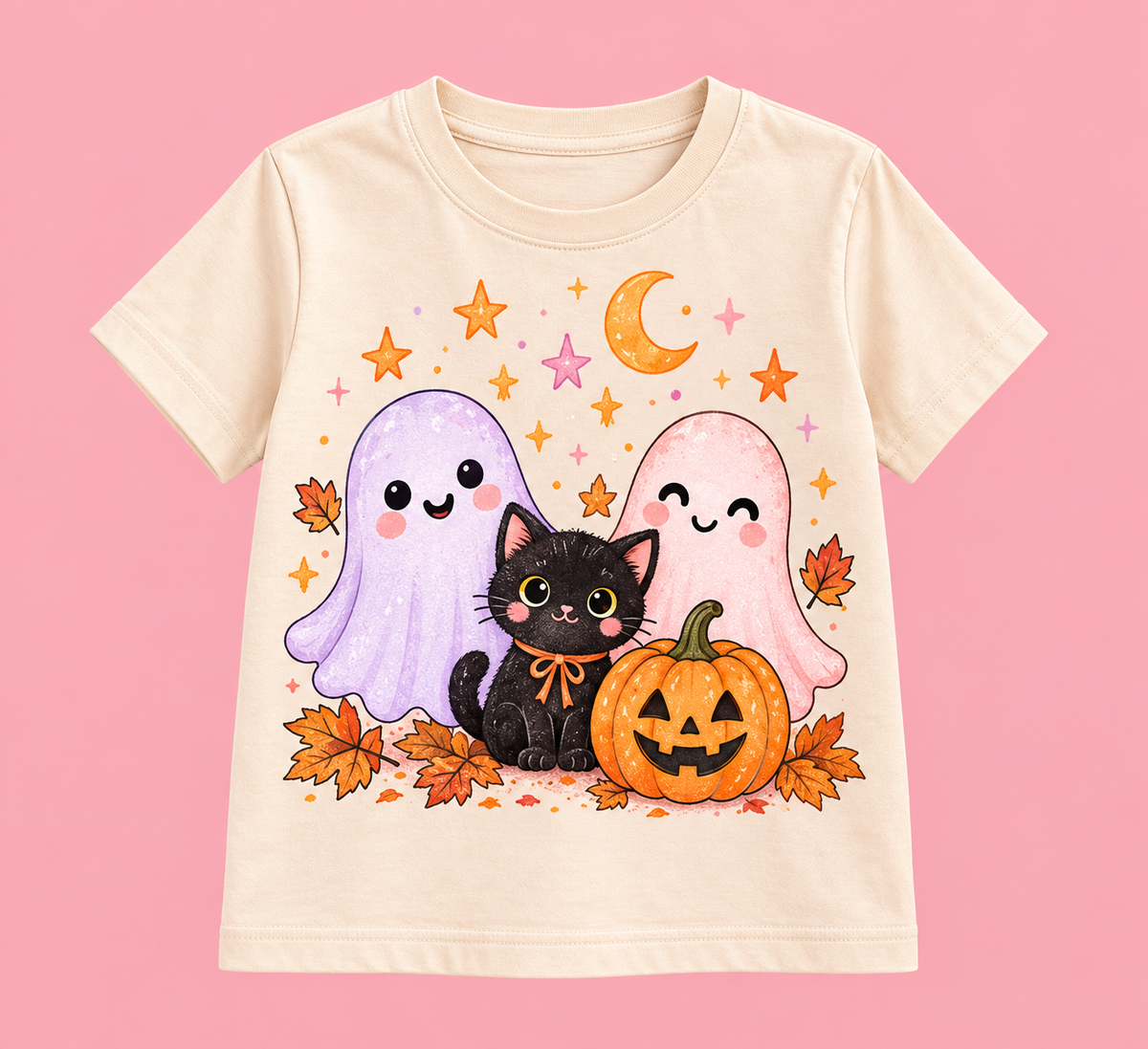 Camiseta Boo & Kitty crema
