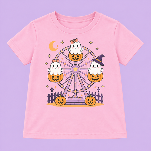 Camiseta Boo Wheel rosada