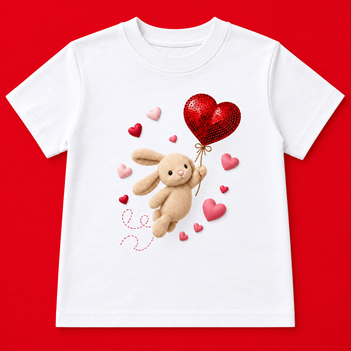 Camiseta Bunny Balloon blanca Festiva