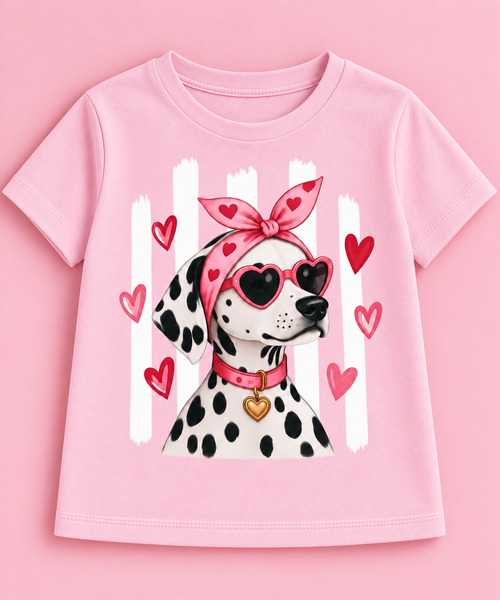 Camiseta rosada infantil Dálmata Love de Festiva