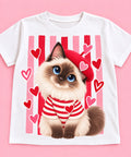 Camiseta Gato Birman Love blanca