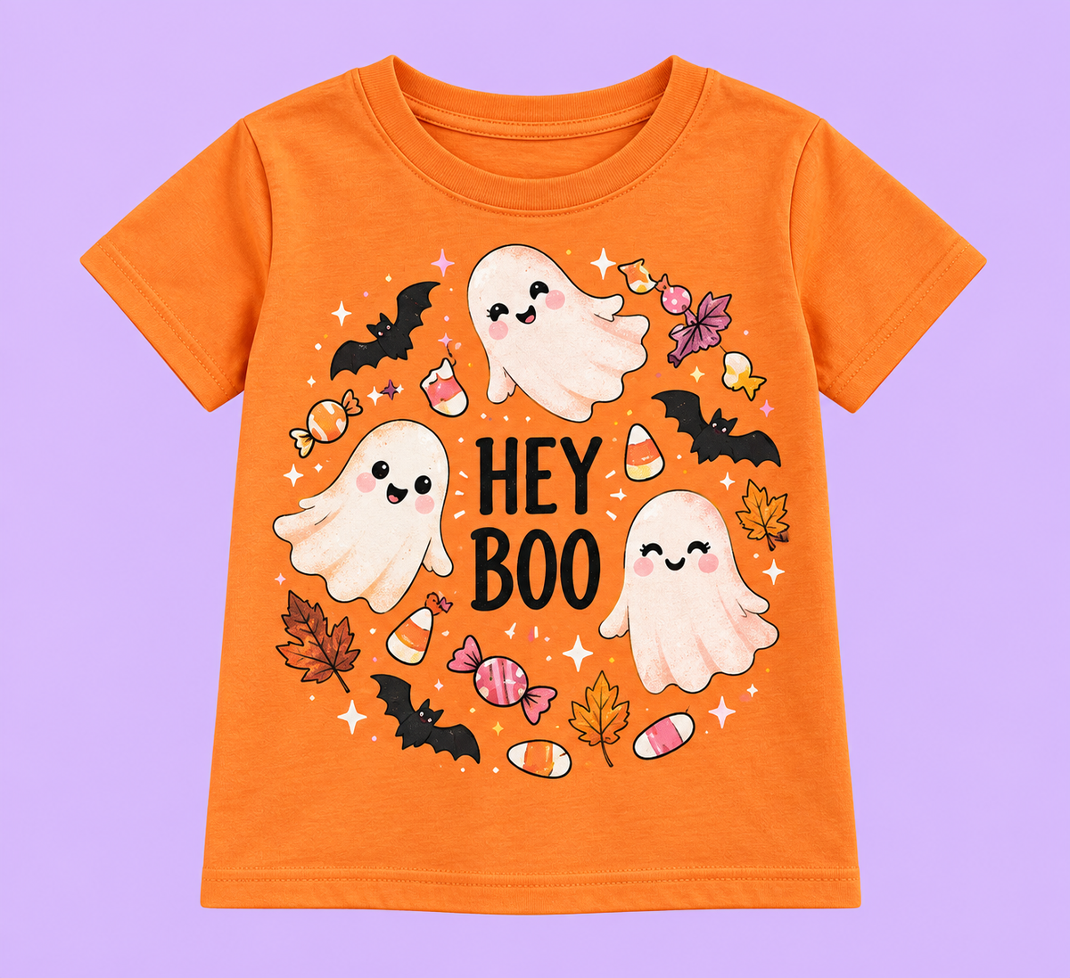 Camiseta Hey Boo naranja