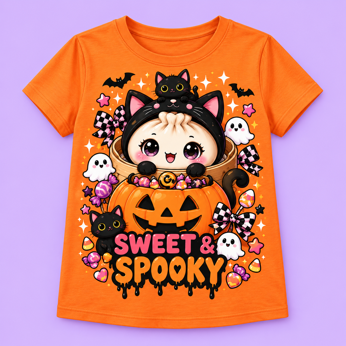 Camiseta Kitty Dumpling naranja