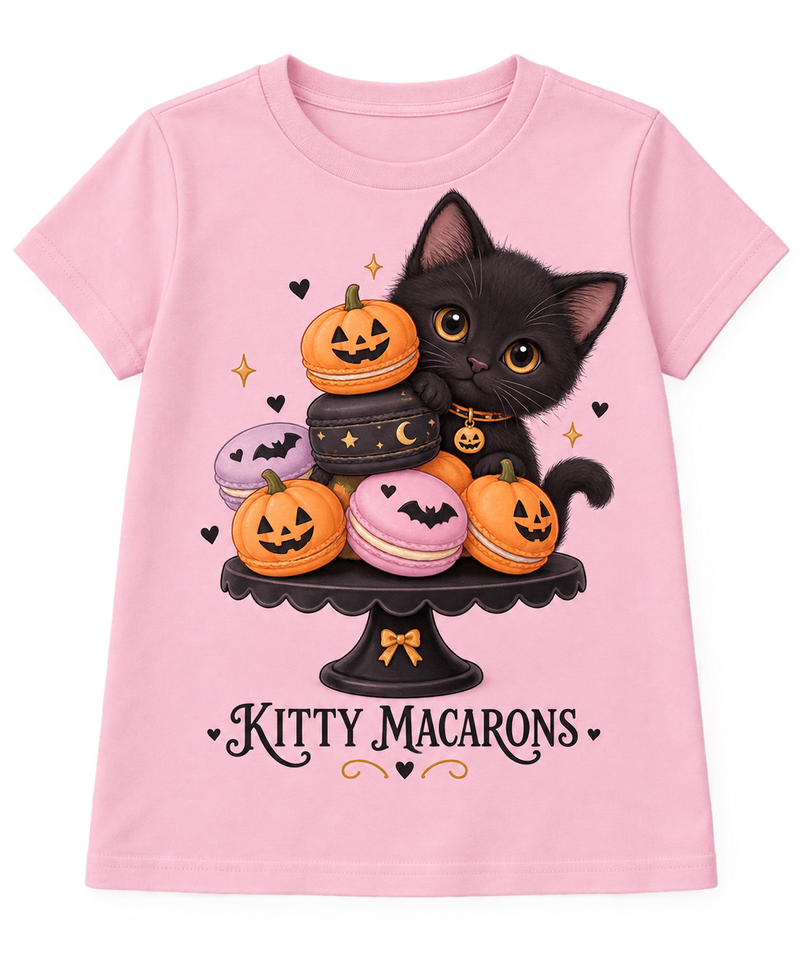Camiseta Kitty Macarons rosada – diseño corregido
