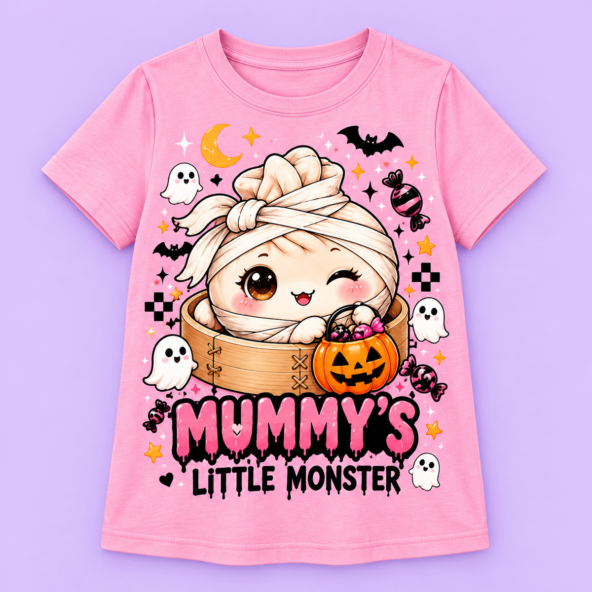 Camiseta Mummy Dumpling rosada