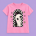 Camiseta Peek-A-Boo Checker rosada