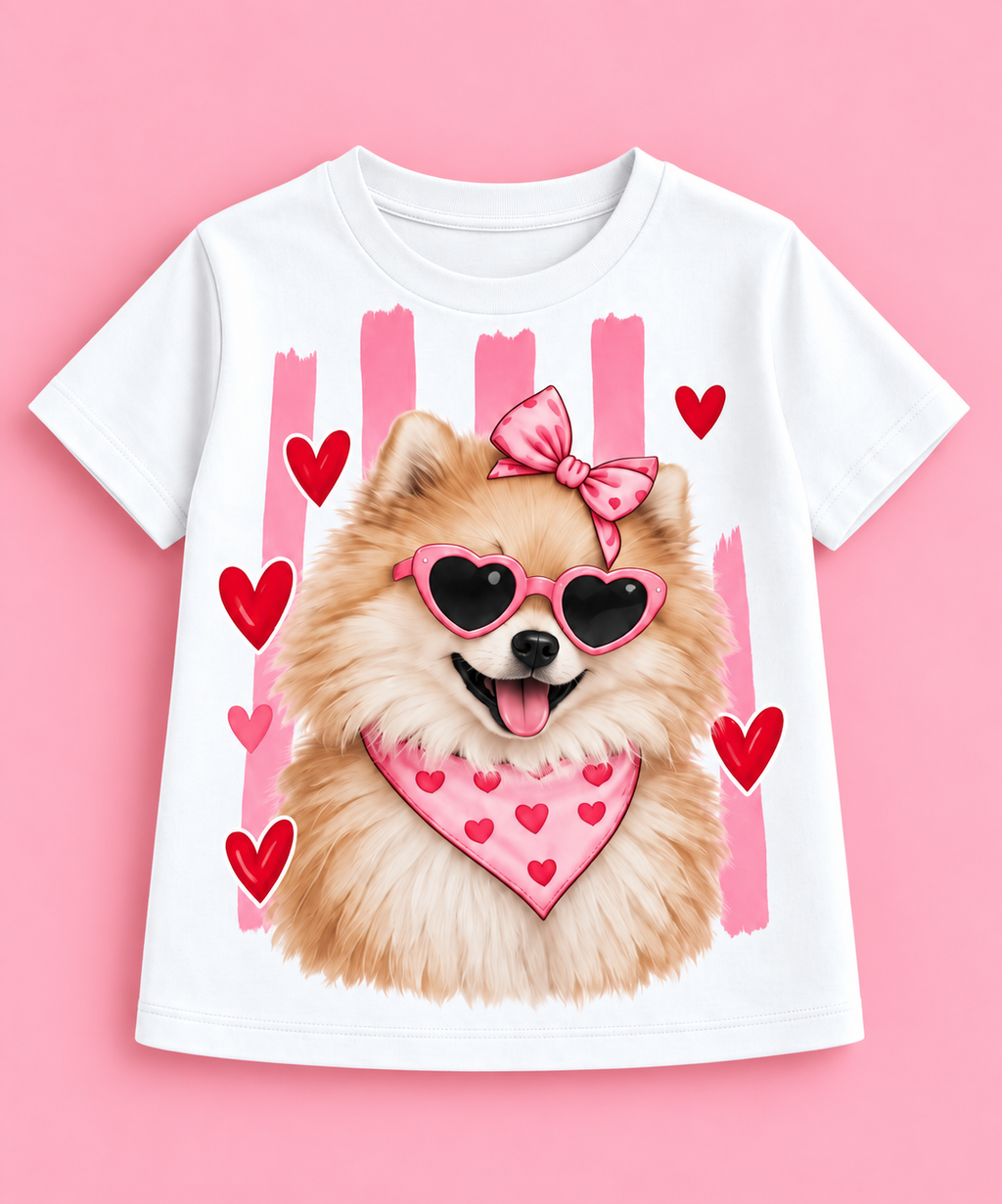 Camiseta blanca infantil Pomeranian Love de Festiva