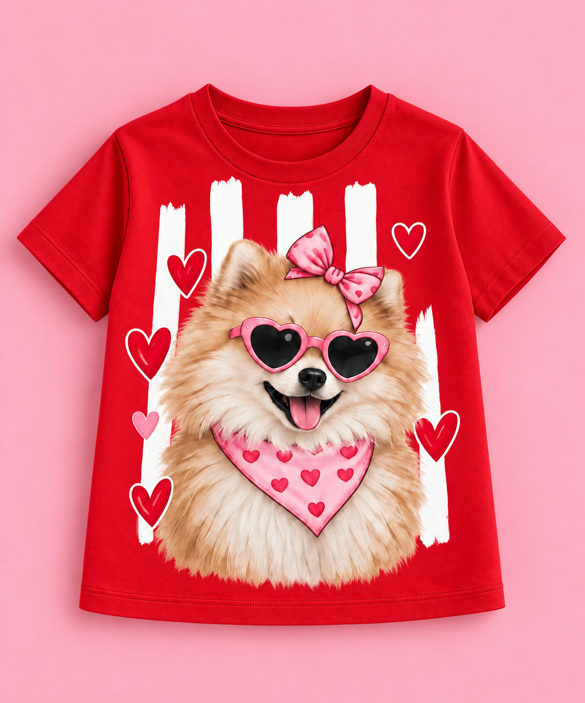 Camiseta roja infantil Pomeranian Love de Festiva