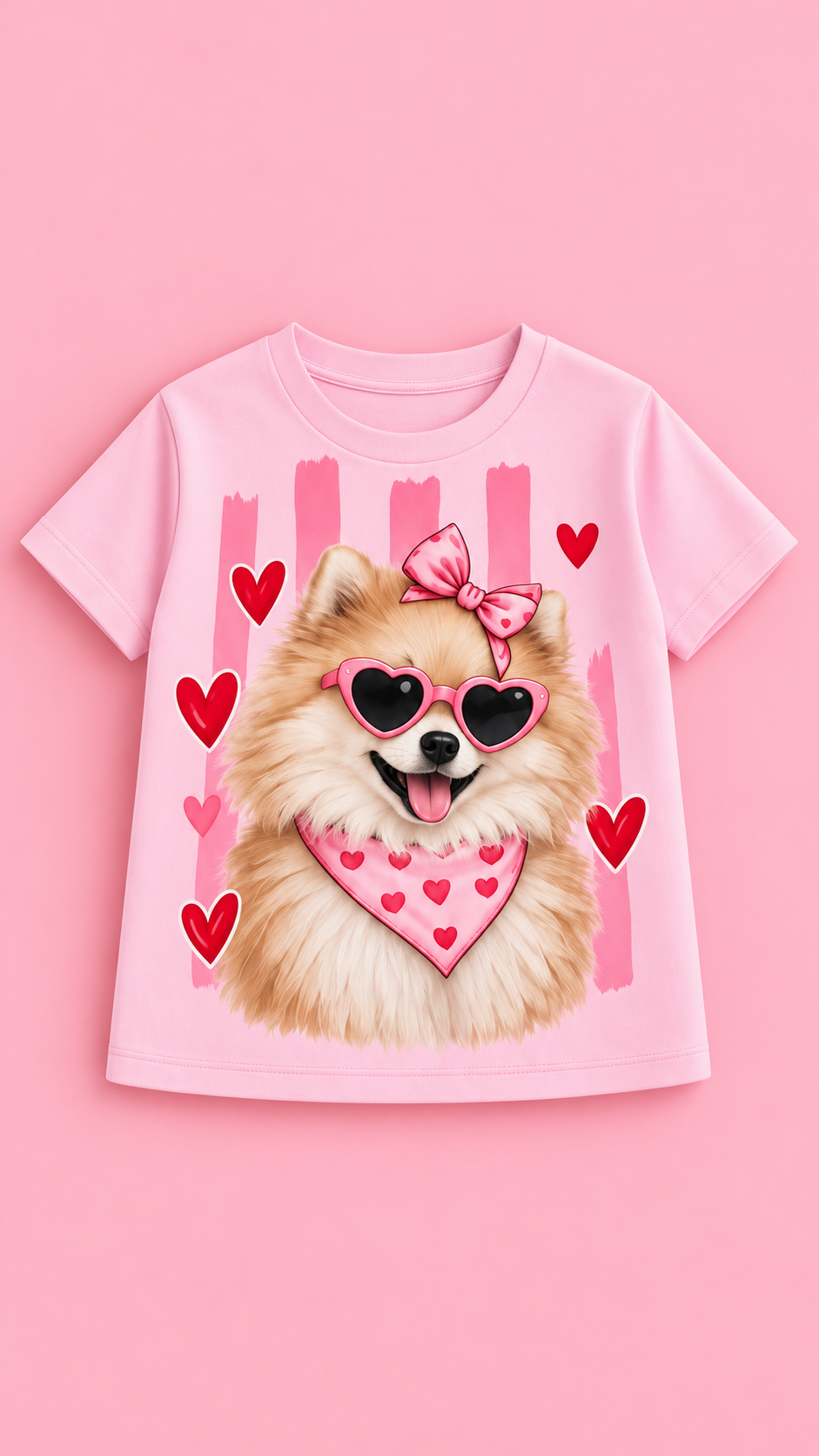 Camiseta rosada infantil Pomeranian Love de Festiva