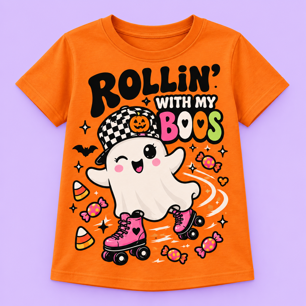 Camiseta Rollin’ with My Boos naranja