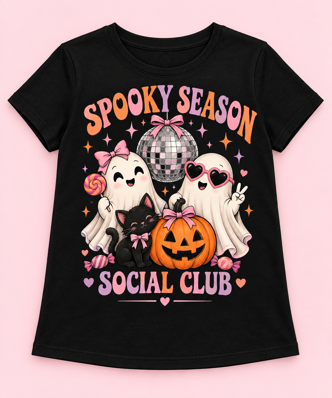 Camiseta Spooky Season Social Club negra – diseño corregido