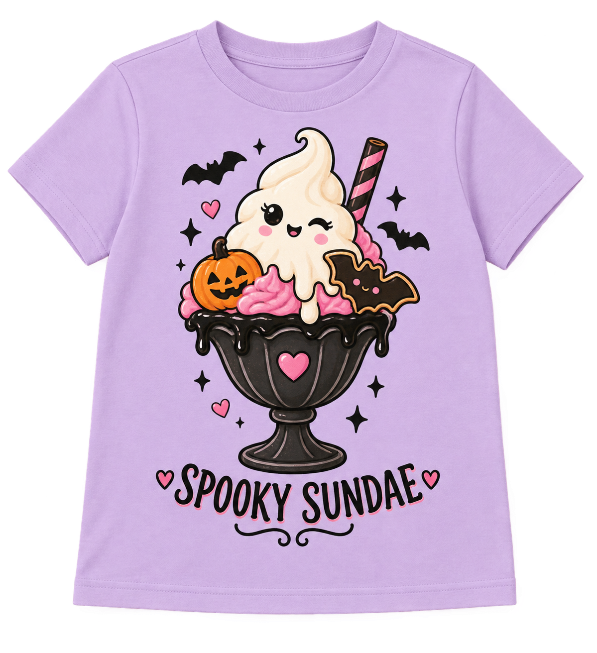 Camiseta Spooky Sundae lila – diseño corregido