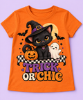 Camiseta Trick or Chic naranja – diseño corregido