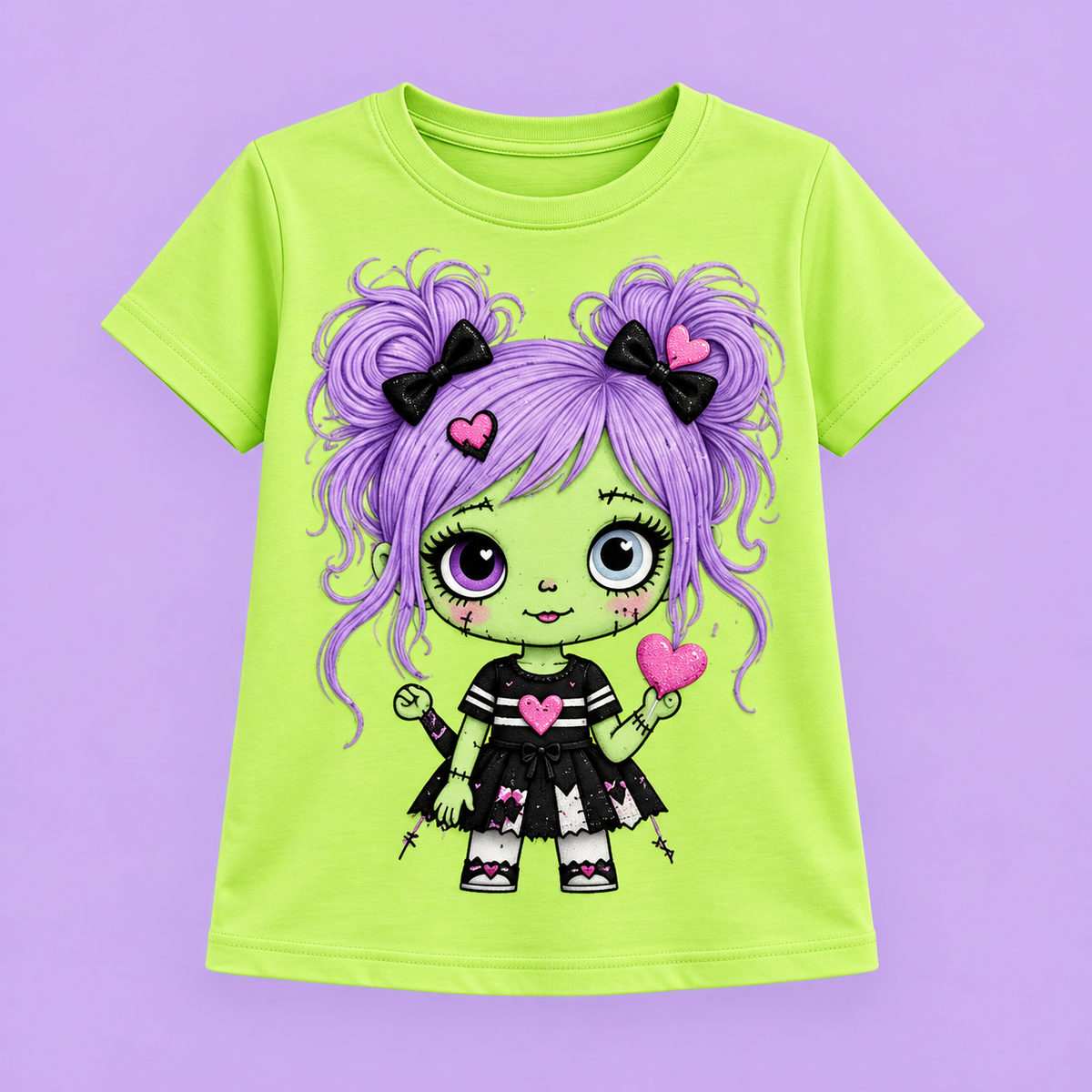 Camiseta Zombie Crush verde lima