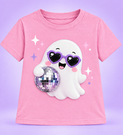 Camiseta Disco Boo rosada