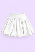 Falda globo blanca para niña