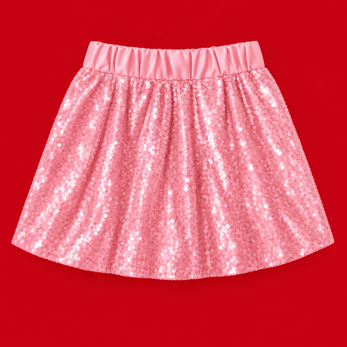 Falda de lentejuelas rosada infantil Festiva